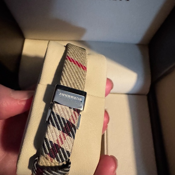 Burberry Silver Brown Watch with Rectangular Face - Picture 2 of 4